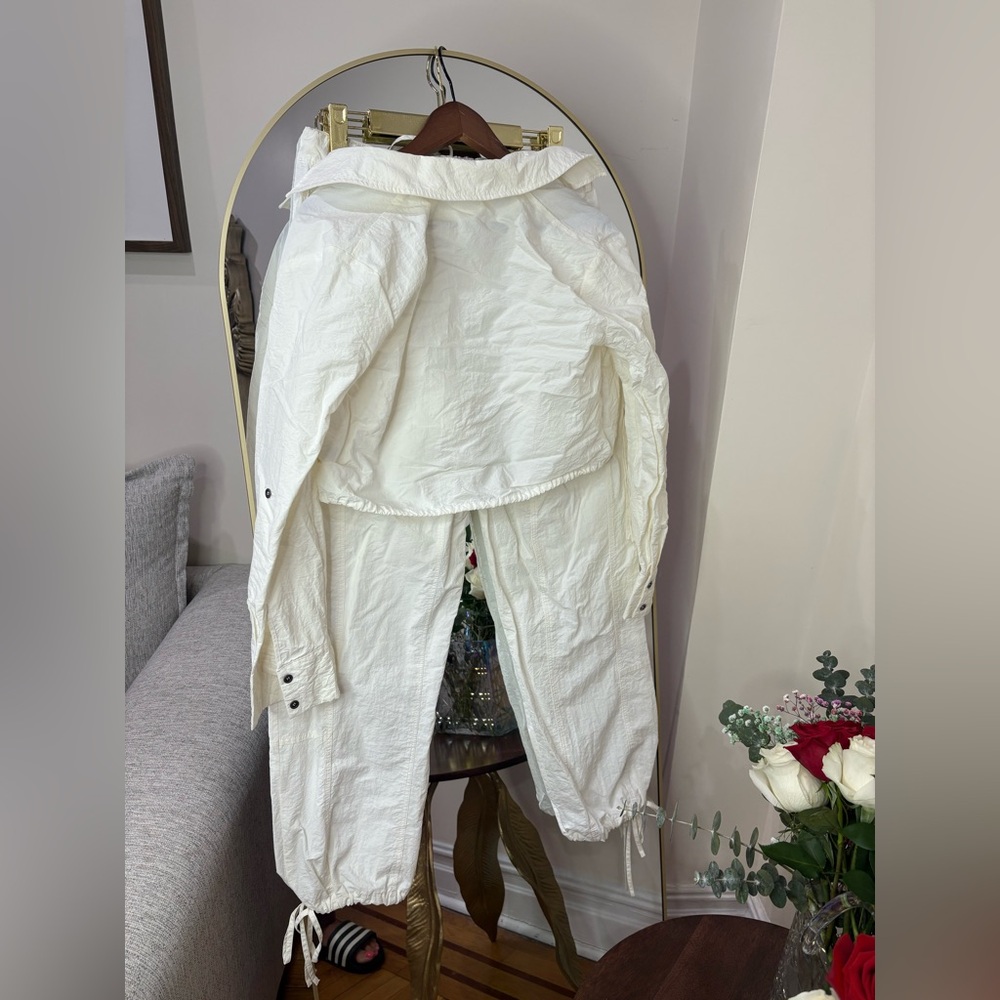 White Women's Lightweight Utility Jacket and Pants Set - Picture 10 of 11